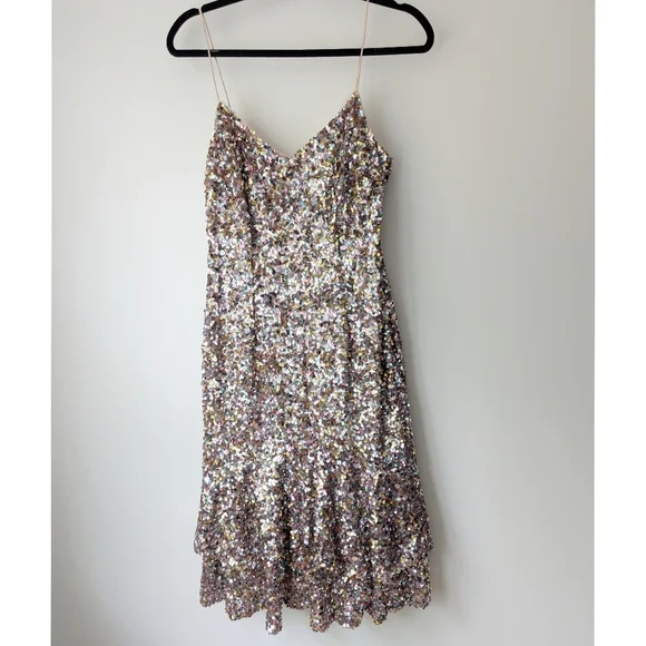 Adrianna Papell Multicolored Sequin Midi Dress - Picture 3 of 8